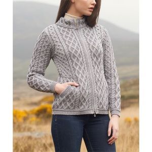 Aran Sweater Market Merino Wool Fisherman Cardigan